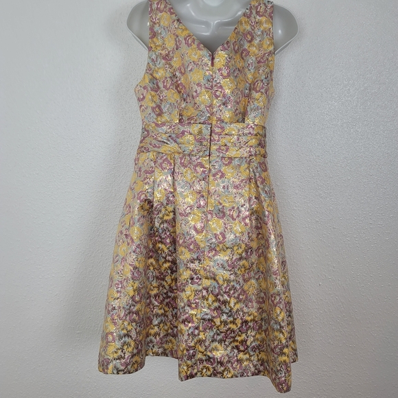Zac Posen Target Gold Brocade Cocktail Party Dress Pockets Womens 8 NWT - Picture 9 of 14